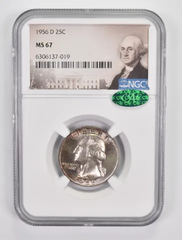 MS67 1956-D Washington Quarter - CAC - Graded NGC *9960