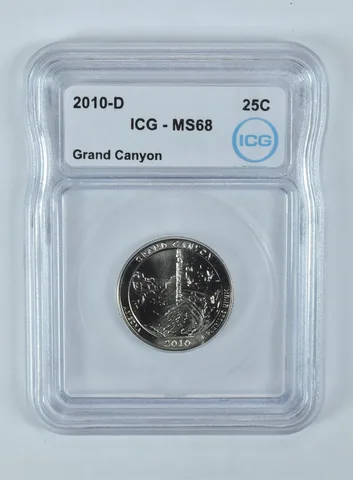 2010-D Washington Quarter ATB Grand Canyon MS68 ICG