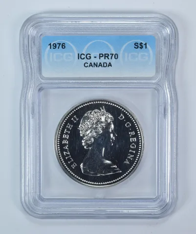 1976 Canada 1 Dollar Parliament Library PR70 ICG