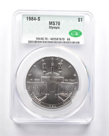 MS70 1984-S Olympic Colosseum Commemorative Dollar CAC CACG *6278