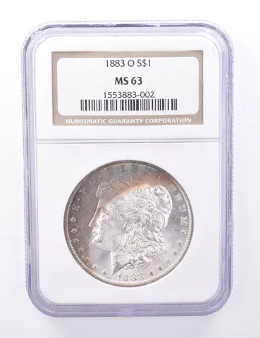 MS63 1883-O Morgan Silver Dollar - Graded NGC - Rainbow a3977