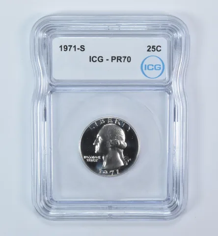 1971-S Washington Quarter PR70 ICG
