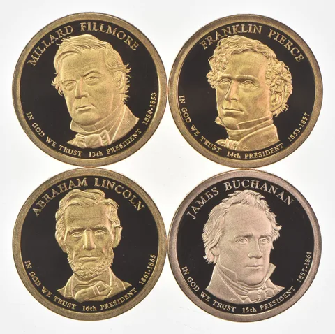 2010 Presidential $1 From Proof Set FILLMORE Pierce Buchanan Lincoln No Case