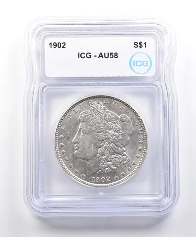 1902 Morgan Silver Dollar AU58 ICG *3287