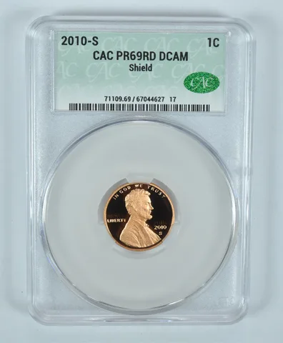 2010-S Lincoln Shield Cent PR69 RD DCAM CAC CACg