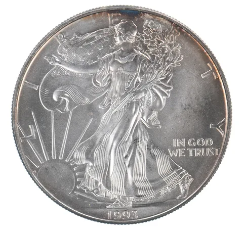 Beautiful Toned - 1993 American Silver Eagle 1 Troy Oz .999 Fine Silver *047