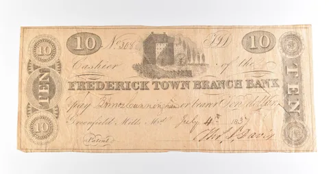 1837 $10 Frederick MD Town Branch Bank Obsolete Note *3911