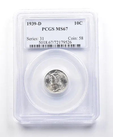1939-D Mercury Dime MS67 PCGS a3978