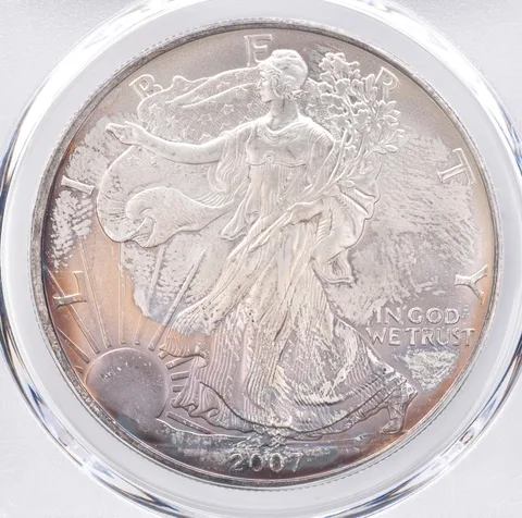 2007 American Silver Eagle MS67 PCGS Beautiful Tone *1330