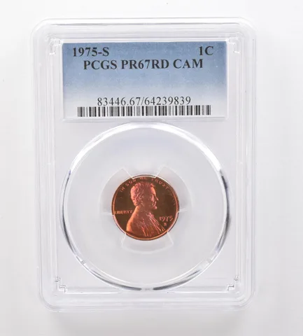 1975-S Lincoln Memorial Cent PR67 RD CAM PCGS Beautiful Tone *2082