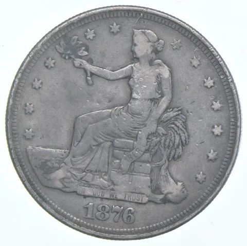 1876 Seated Liberty Trade Dollar Snuff Box - Open Hidden Compartment! *0465