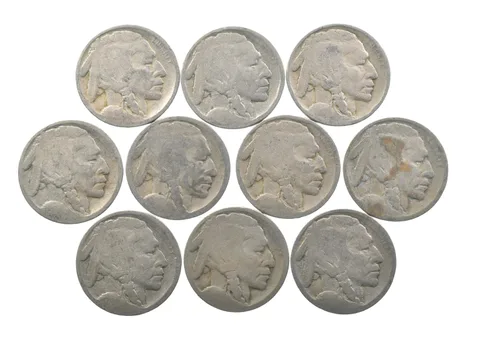 Lot of 105c RAISED GROUND1913 Buffalo NickelsFirst Year Issue! May be P/D/S *634