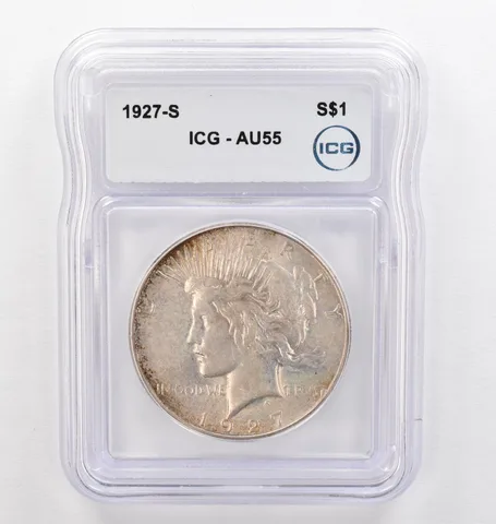 1927-S Peace Silver Dollar AU55 ICG Beautiful Tone *0269