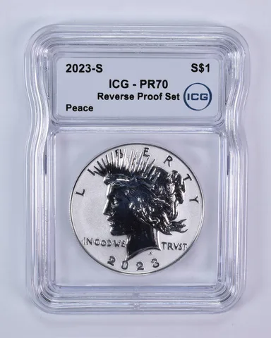 2023-S Peace Silver Dollar Reverse Proof Set Reverse PR70 ICG