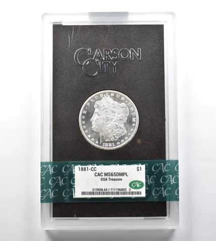 1881-CC Morgan Silver Dollar GSA Treasure MS65 DMPL CAC CACg *3324