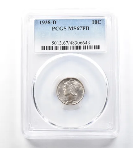 1938-D Mercury Dime MS67 FB PCGS a3321