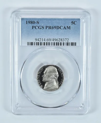 1980-S Jefferson Nickel PR69 DCAM PCGS Blue Label