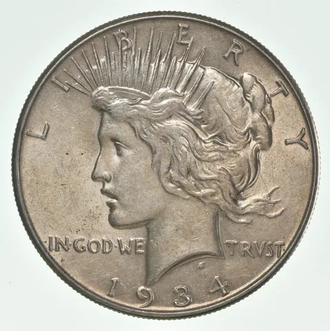 (1) BU 1934 (P) Peace Silver Dollar $1 Unc MS 90% - Philadelphia Mint