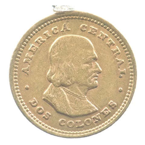 1900 Costa Rica 2 Colones Gold *4634