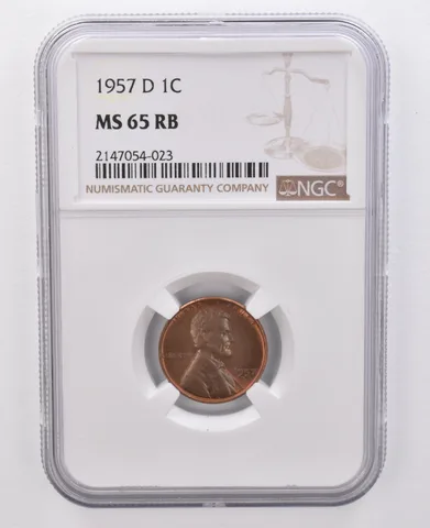 1957-D Lincoln Wheat Cent MS65 RB NGC Beautiful Tone *0097