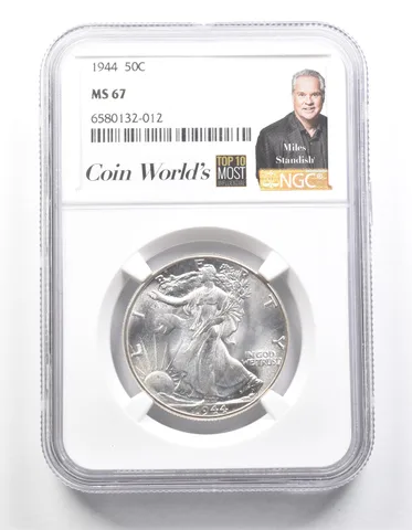 1944 Walking Liberty Half Dollar Miles Standish MS67 NGC *1424