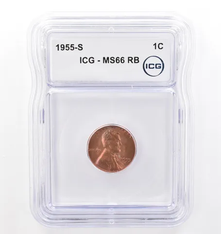 1955-S Lincoln Wheat Cent MS66 RB ICG Beautiful Tone a7718