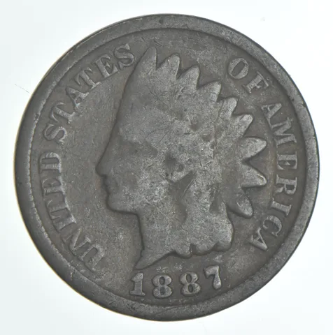 1887 Indian Head Cent AC Average Circ