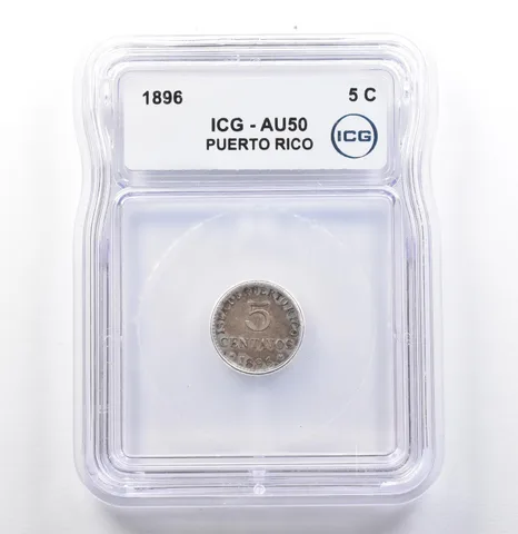 1896 Puerto Rico 5 Centavos AU50 ICG *9932