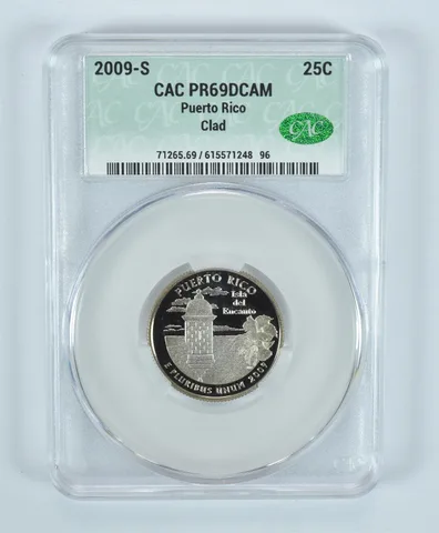 2009-S Washington State Quarter Puerto Rico CLAD PR69 DCAM CAC CACg