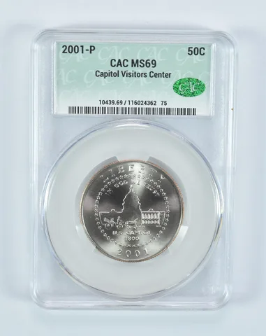 2001-P Capitol Visitor Center Commemorative Half Dollar MS69 CAC CACg