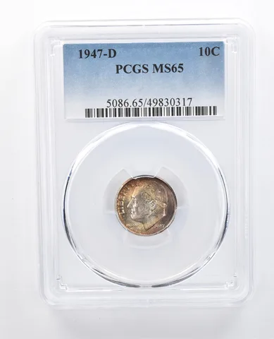 1947-D Roosevelt Dime MS65 PCGS Beautiful Tone *8044