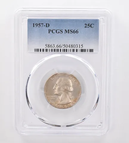 1957-D Washington Quarter MS66 PCGS Beautiful Tone *0075
