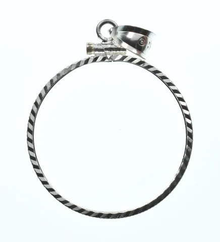 Sterling Silver 26 MM Susan B Anthony $1 Coin Bezel Pendant Frame Edge *2334