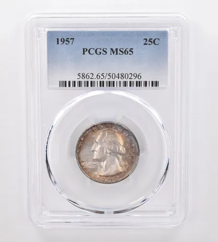 1957 Washington Quarter MS65 PCGS Beautiful Tone *0060
