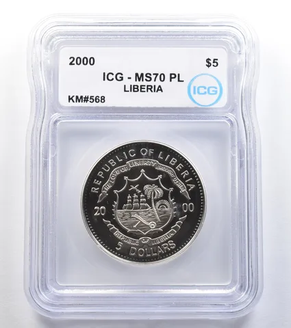 2000 Liberia 5 Dollars KM#568 MS70 PL ICG *7965