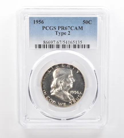 1956 Franklin Half Dollar Type 2 PR67 CAM PCGS Peripheral Tone *7505