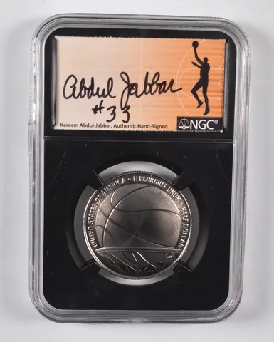 2020-S Basketball HOF 50c PF70 NGC Kareem Abdul Jabbar Signed #33