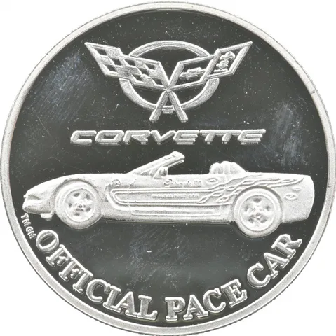 1997 1 Troy Oz Silver Art Round Indianapolis Motor Speedway Corvette a1762