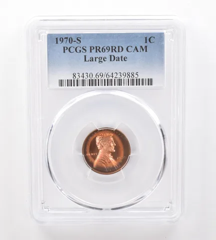 1970-S Lincoln Memorial Cent Large Date PR69 RD CAM PCGS Beautiful Tone *2096