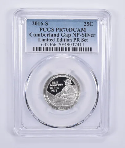 2016-S Quarter Silver Cumberland Gap Limited Edition Set PR70 PCGS