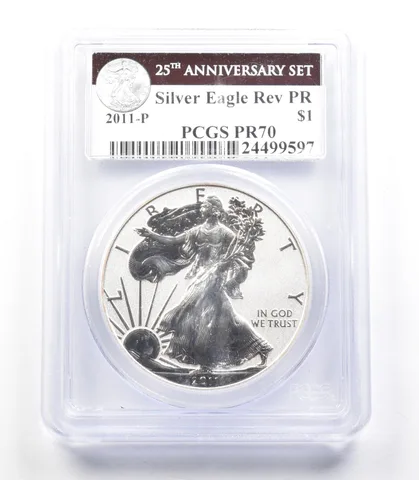 2011-P American Silver Eagle 25th Anniversary Set Reverse PR70 PCGS *3461
