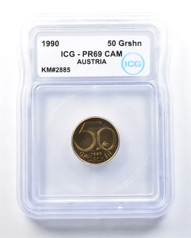 1990 Austria 50 Groschen KM#2885 PR69 CAM ICG *8989