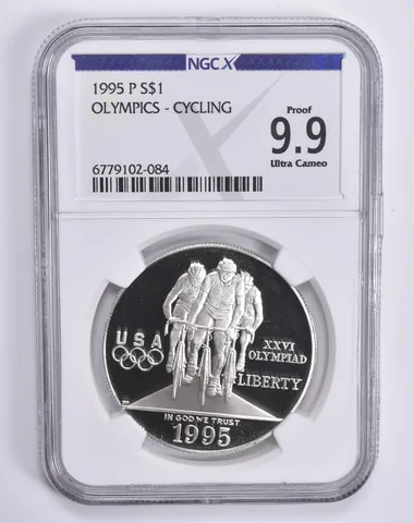 1995-P Olympic Cycling Commemorative Dollar Proof 9.9 UCAM NGC X NGCX