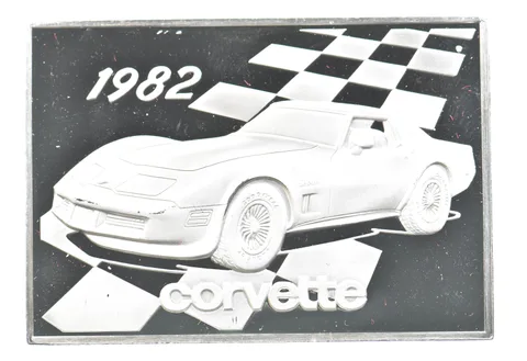 1982 Corvette Silver Art Bar Vintage Car a3279