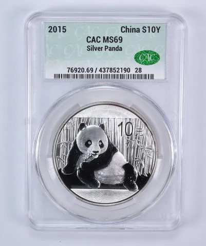 2015 China 10 Yuan Silver Panda 1 Oz MS69 CAC CACg