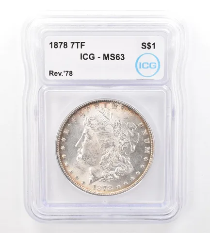 1878 7TF Morgan Silver Dollar Reverse Of 78 MS63 ICG Peripheral Tone *7409