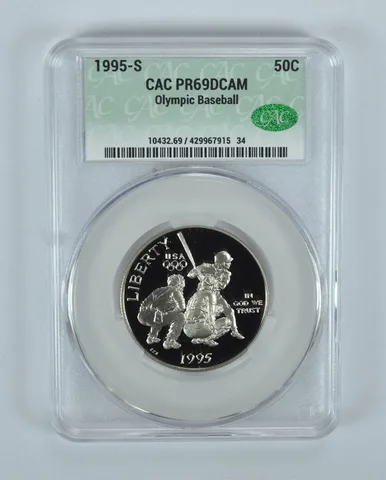 1995-S Olympic Baseball Commemorative Half Dollar PR69 DCAM CAC CACg
