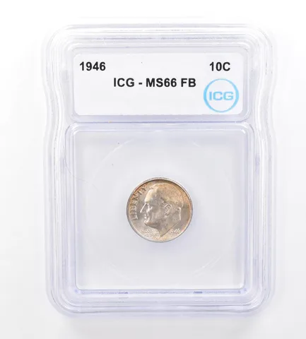 1946 Roosevelt Dime MS66 FB ICG Beautiful Tone a1611