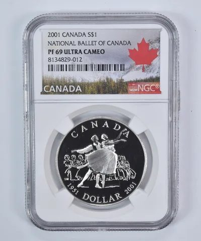 2001 Canada 1 Dollar Silver National Ballet Of Canada PF69 UCAM NGC