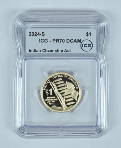 2024-S Sacagawea $1 Indian Citizenship Act PR70 DCAM ICG